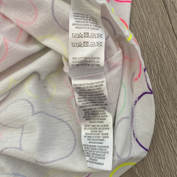 Primark Disney white and neon Mickey Mouse head silhouette t-shirt size 8 medium - Picture 4 of 4